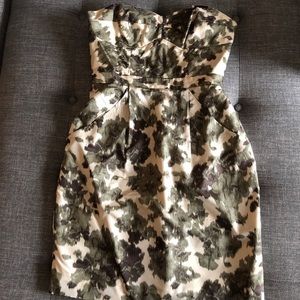 J Crew silk IKAT bustier dress